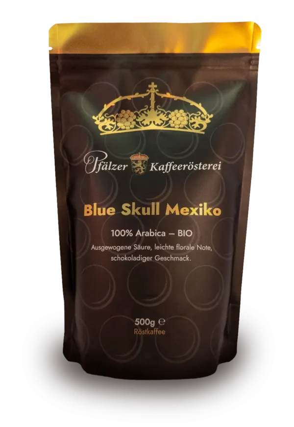 Kaffee Sorte "Blue Skull Mexico" bestehend aus 100% Arabica Kaffeebohnen