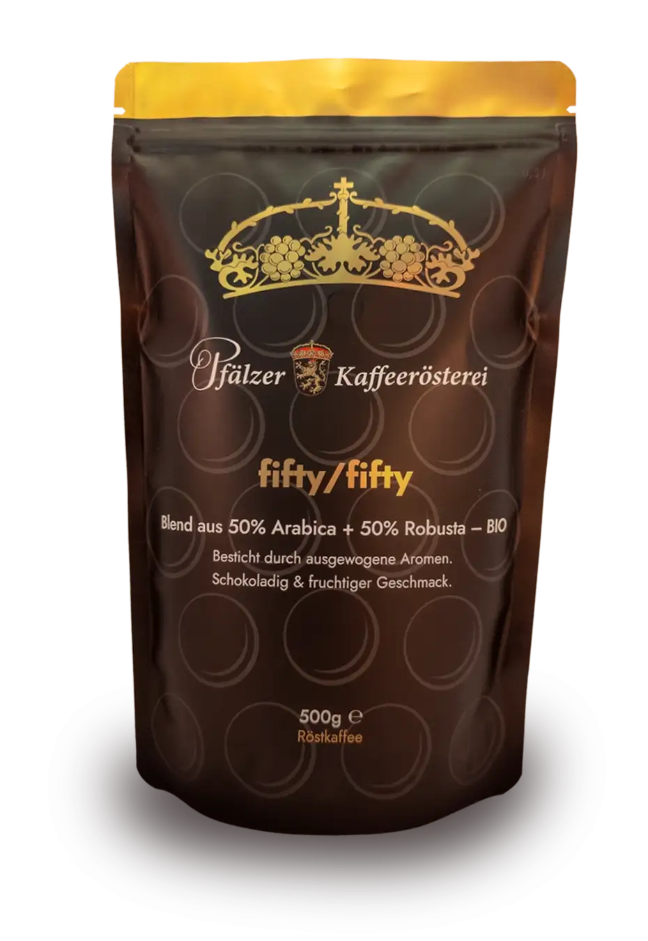 Kaffee Sorte "fifty fifty" bestehend aus 50% Arabica und 50% Robusta Kaffeebohnen